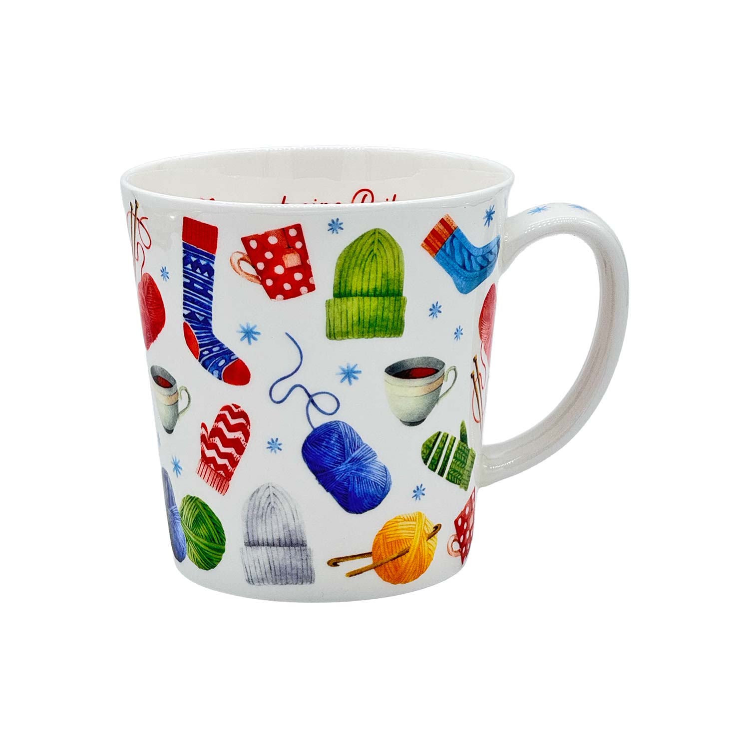 Teetasse „Strick- und Sockenzeit“ – 500 ml, Fine Bone China Teetasse „Strick- und Sockenzeit“ – 500 ml, Fine Bone China
