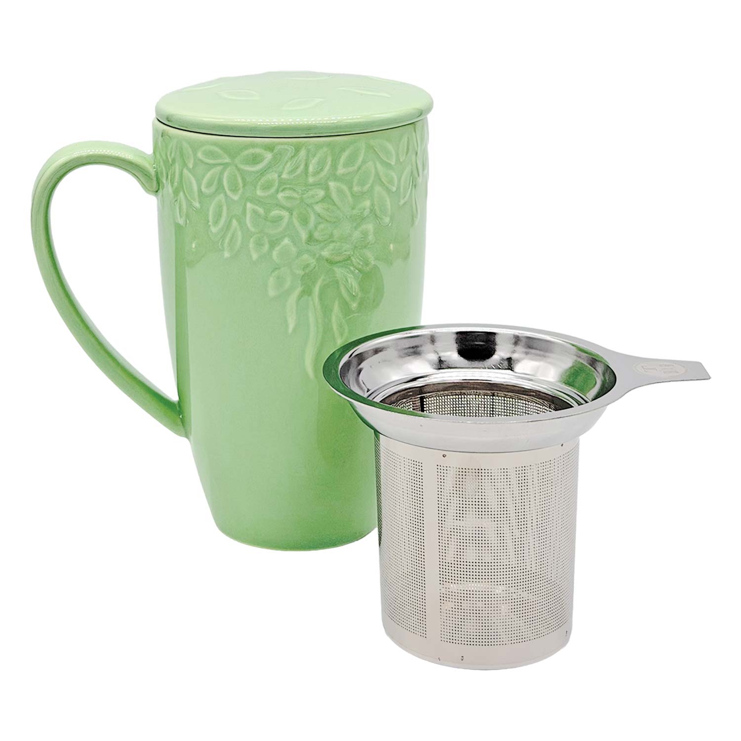 Kräuterteetasse „Bloom“ mit Teesieb & Deckel in grün, 300 ml Kräuterteetasse „Bloom“ mit Teesieb & Deckel in grün, 300 ml