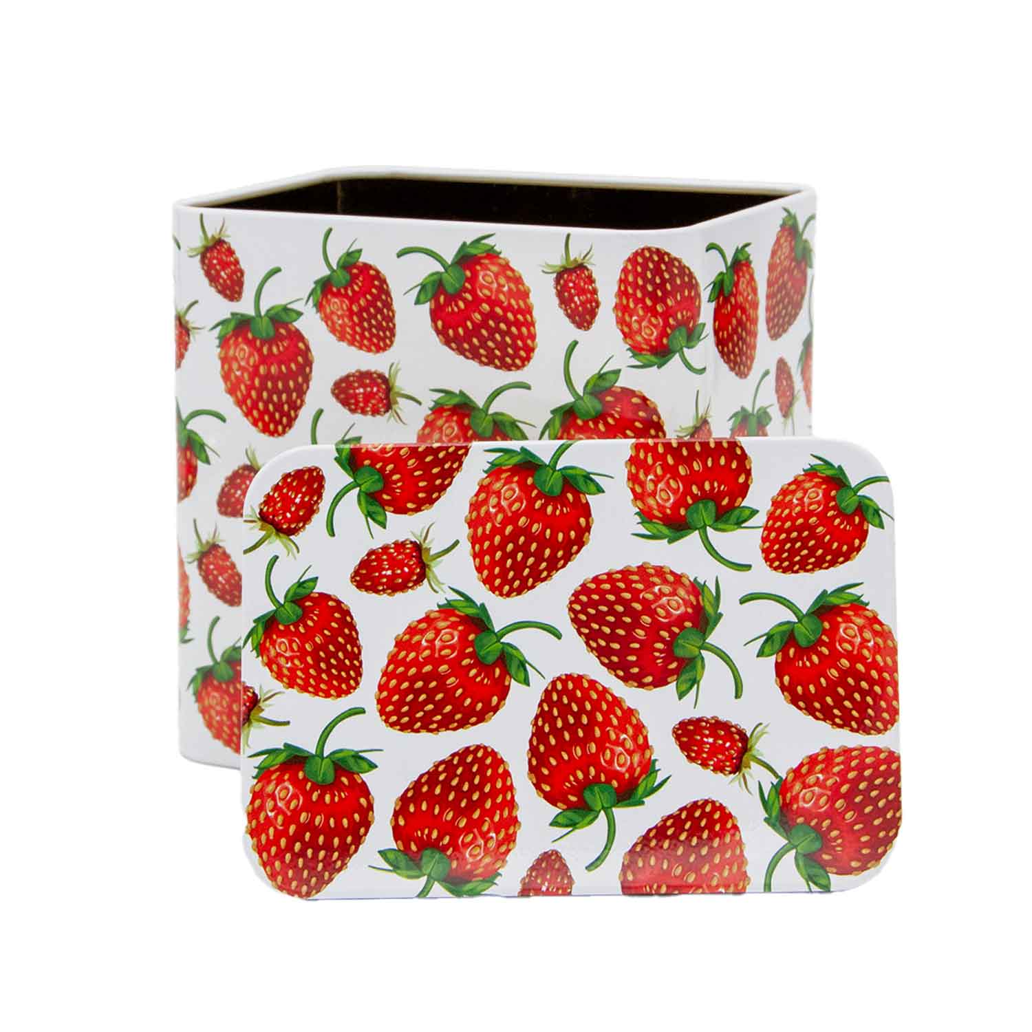 Teedose „Strawberries“ mit Stülpdeckel, ca. 200 g