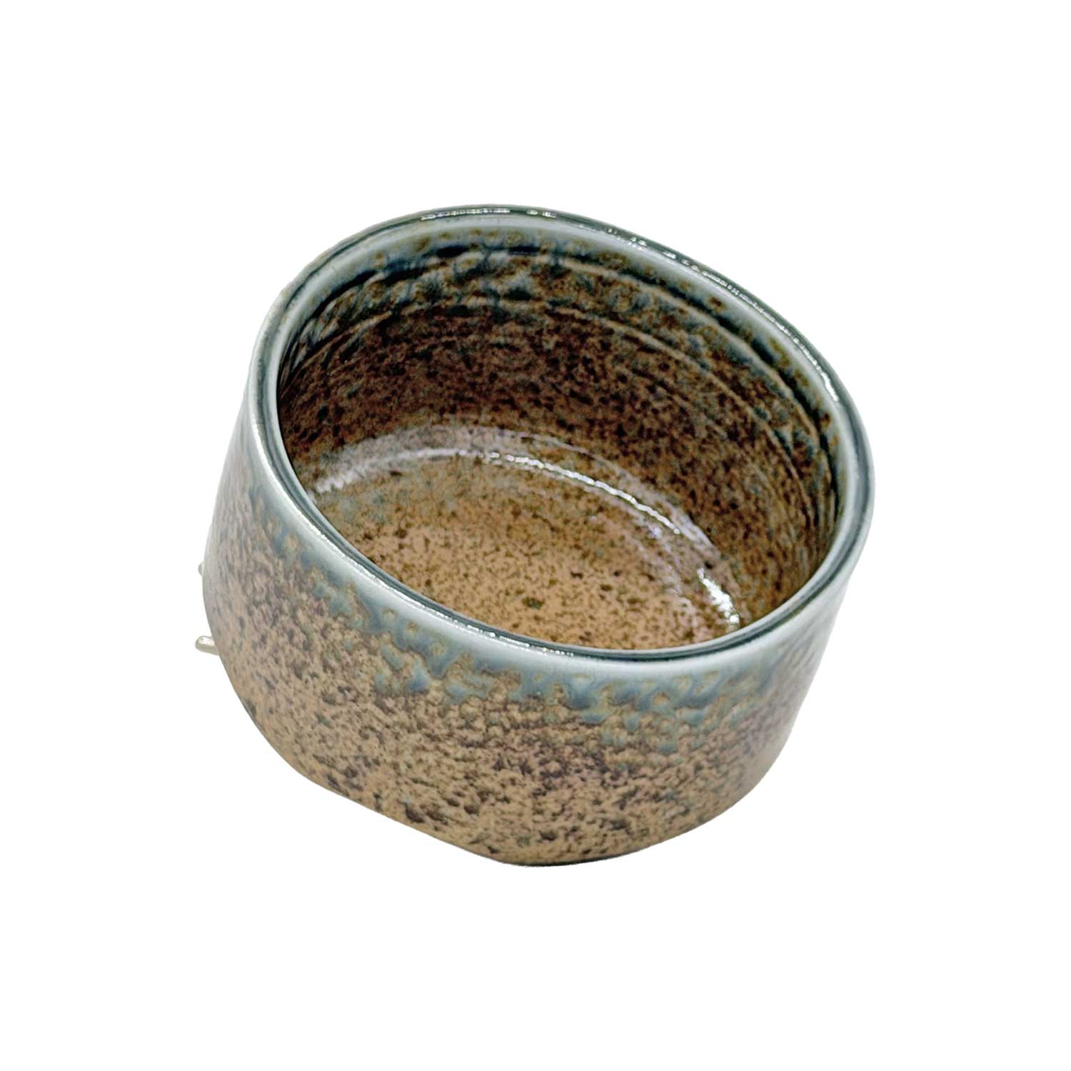 Matchaschale „Aoi Tsuchi“ – Steinzeug Matcha-Schale in Braun-Blau