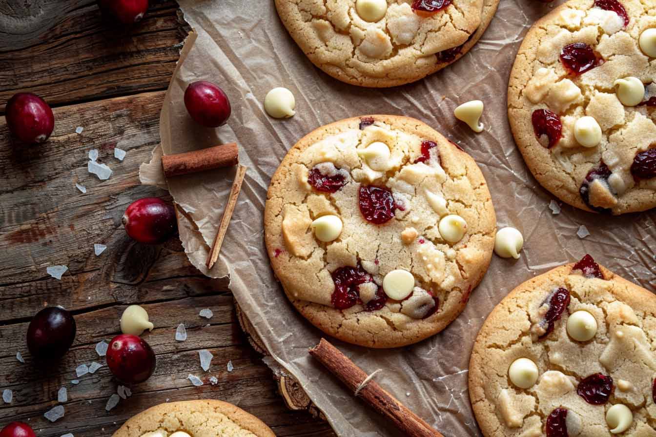 frisch gebackene Cranberrie-Cookies