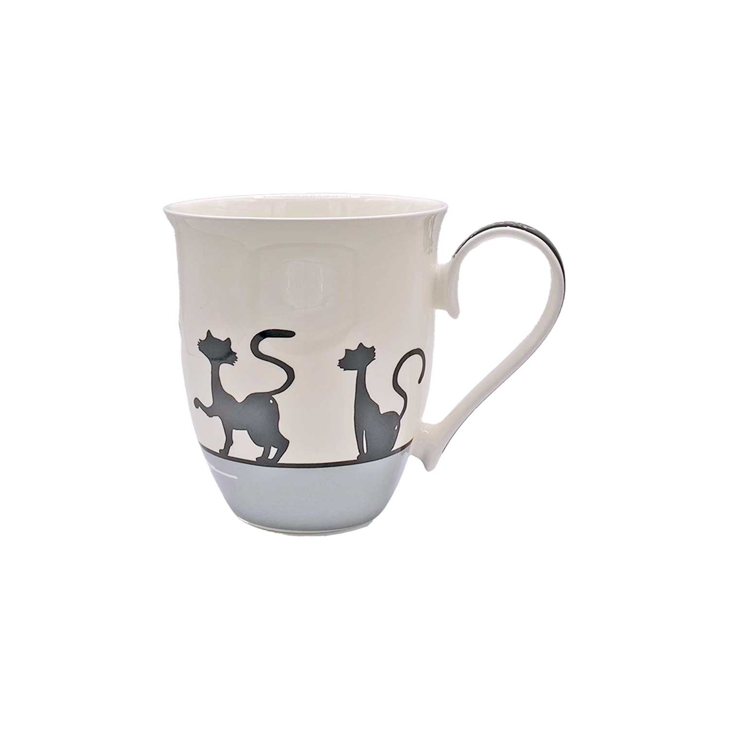 Teetasse groß Katzen weiß/grau, 500 ml