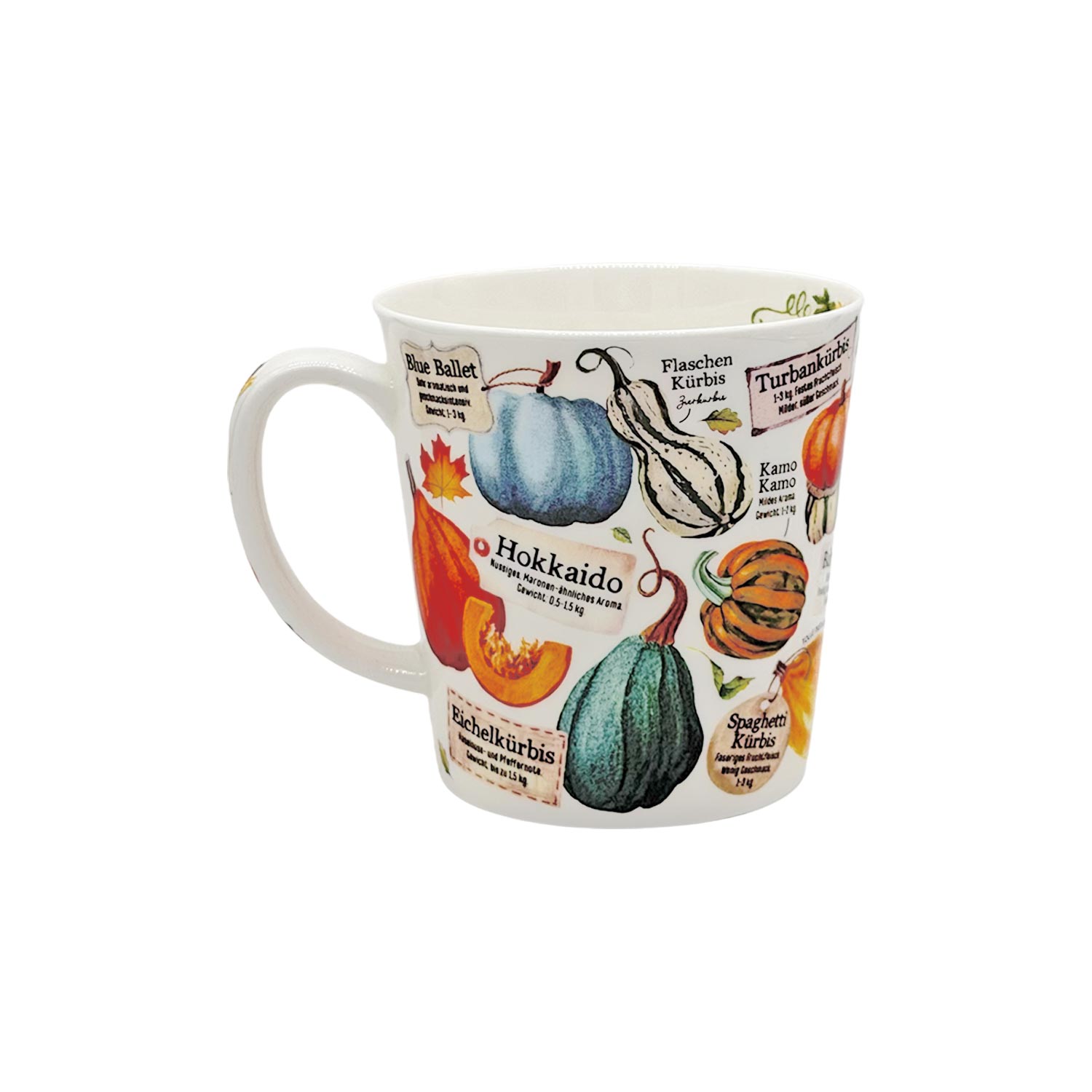 Jumbobecher „Kürbisvielfalt“ – Fine Bone China Tasse 500 ml mit herbstlichem Kürbismotiv Jumbobecher „Kürbisvielfalt“ – Fine Bone China Tasse 500 ml mit herbstlichem Kürbismotiv