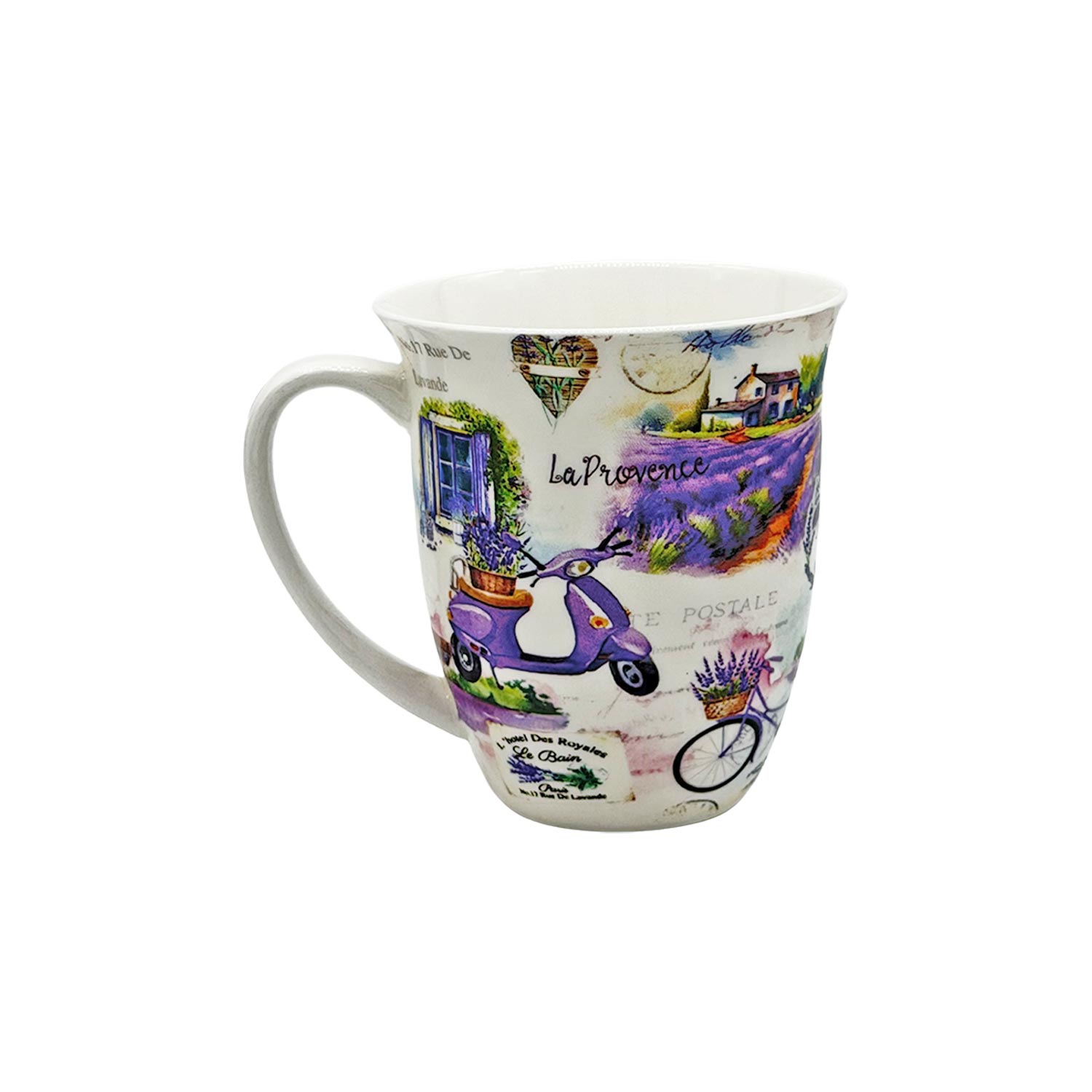 Porzellantasse „La Provence“ – Fine Bone China Tasse im Lavendel-Design, 400ml Porzellantasse „La Provence“ – Fine Bone China Tasse im Lavendel-Design, 400ml