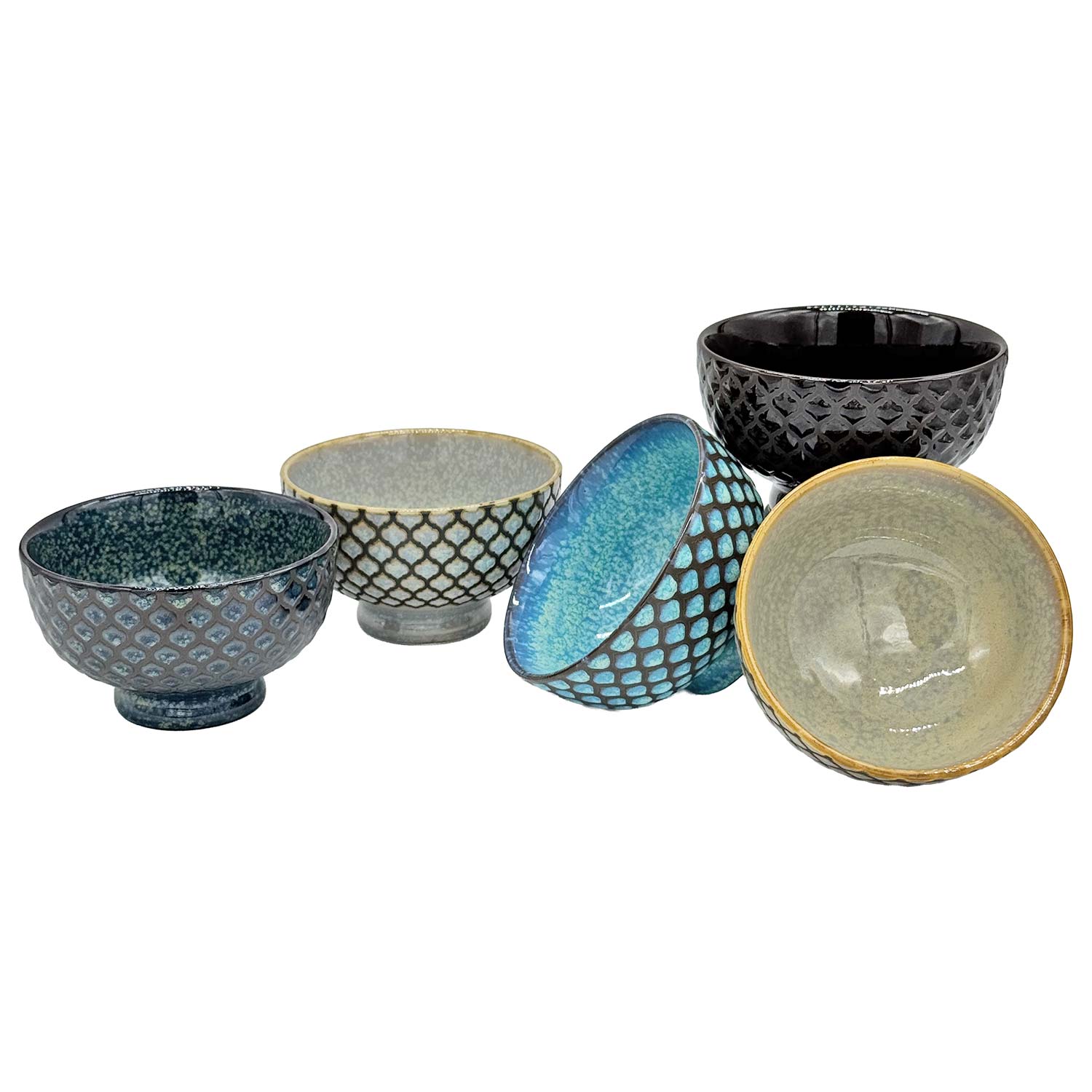Teeschalen-Set aus Porzellan – 5 Stück, 150 ml je Schale