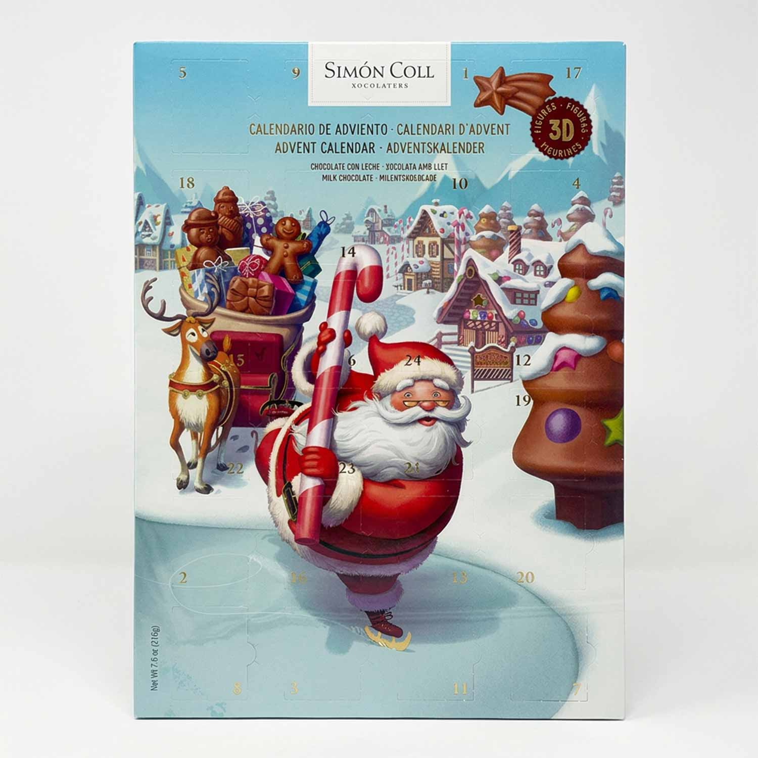 Simon Coll Adventskalender Weihnachtsmann – 24 Hohlfiguren Milchschokolade