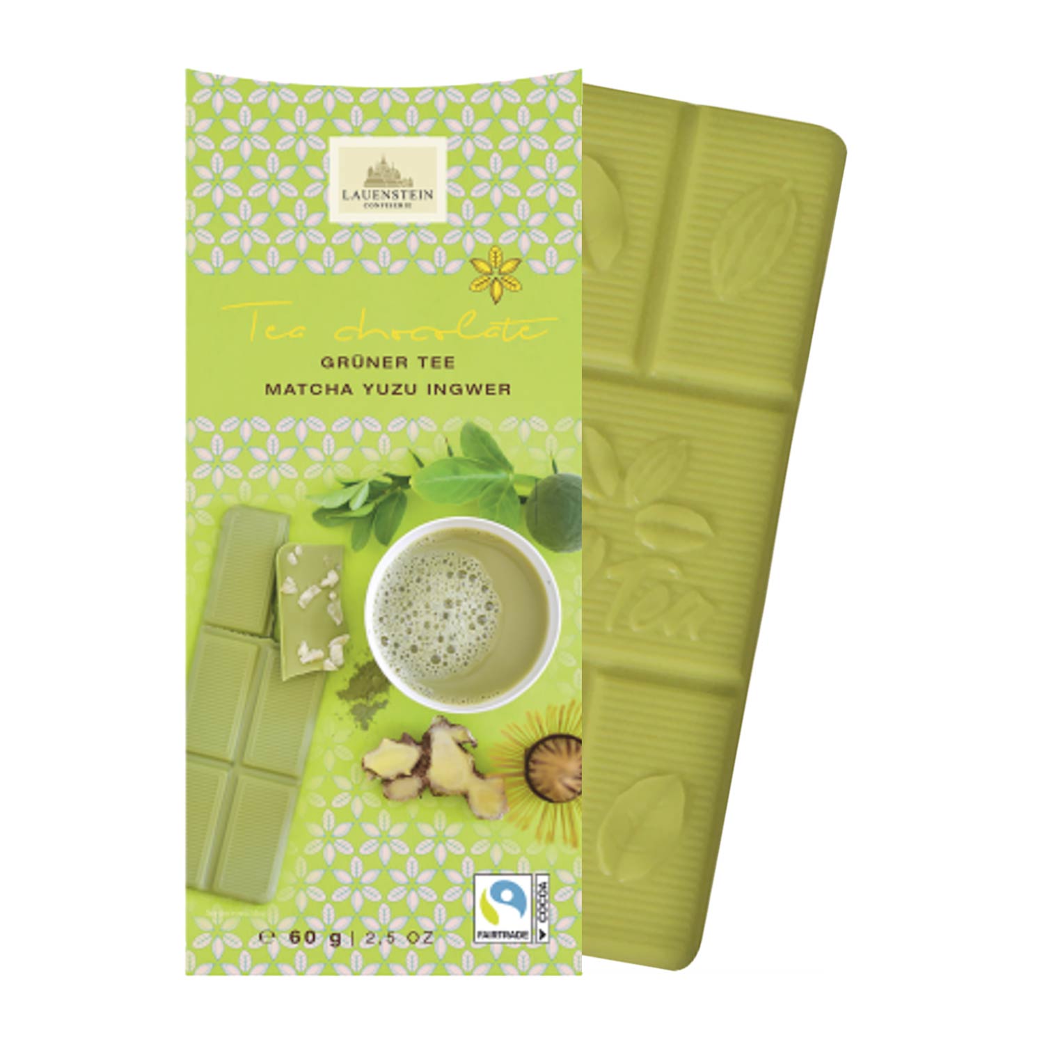 Lauenstein Teeschokolade Matcha-Yuzu-Ingwer – Weiße Schokolade trifft japanische Raffinesse