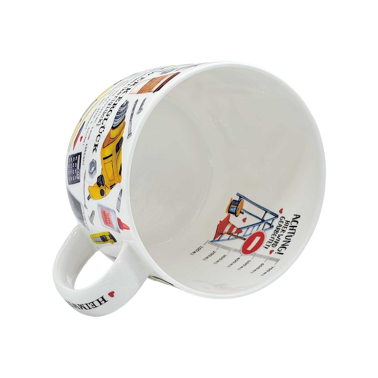 Jumbo-Teetasse „Heimwerkerglück“ – 700 ml, Fine Bone China