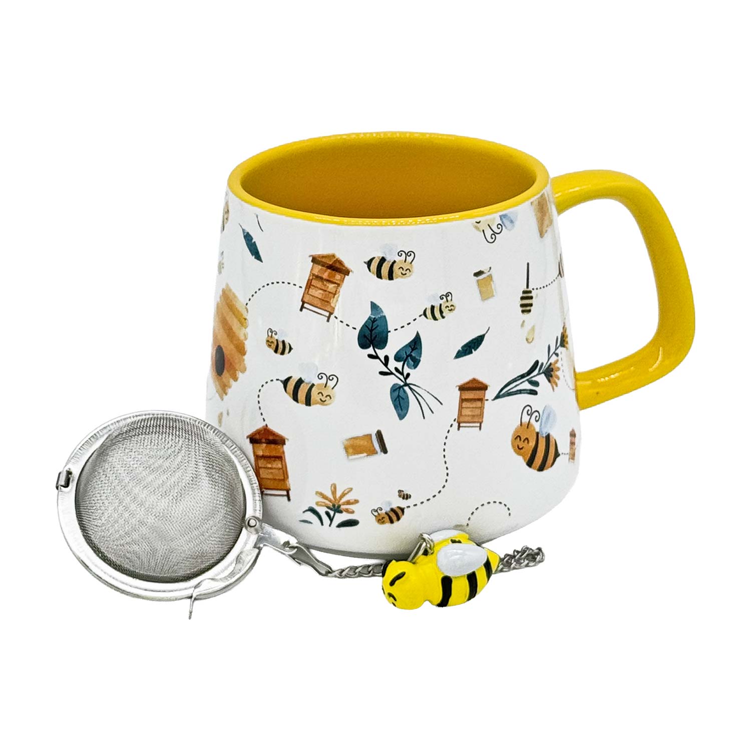 Happy Bee Teetasse + Tee-Ei „Carla“ - Set für summende Genussmomente