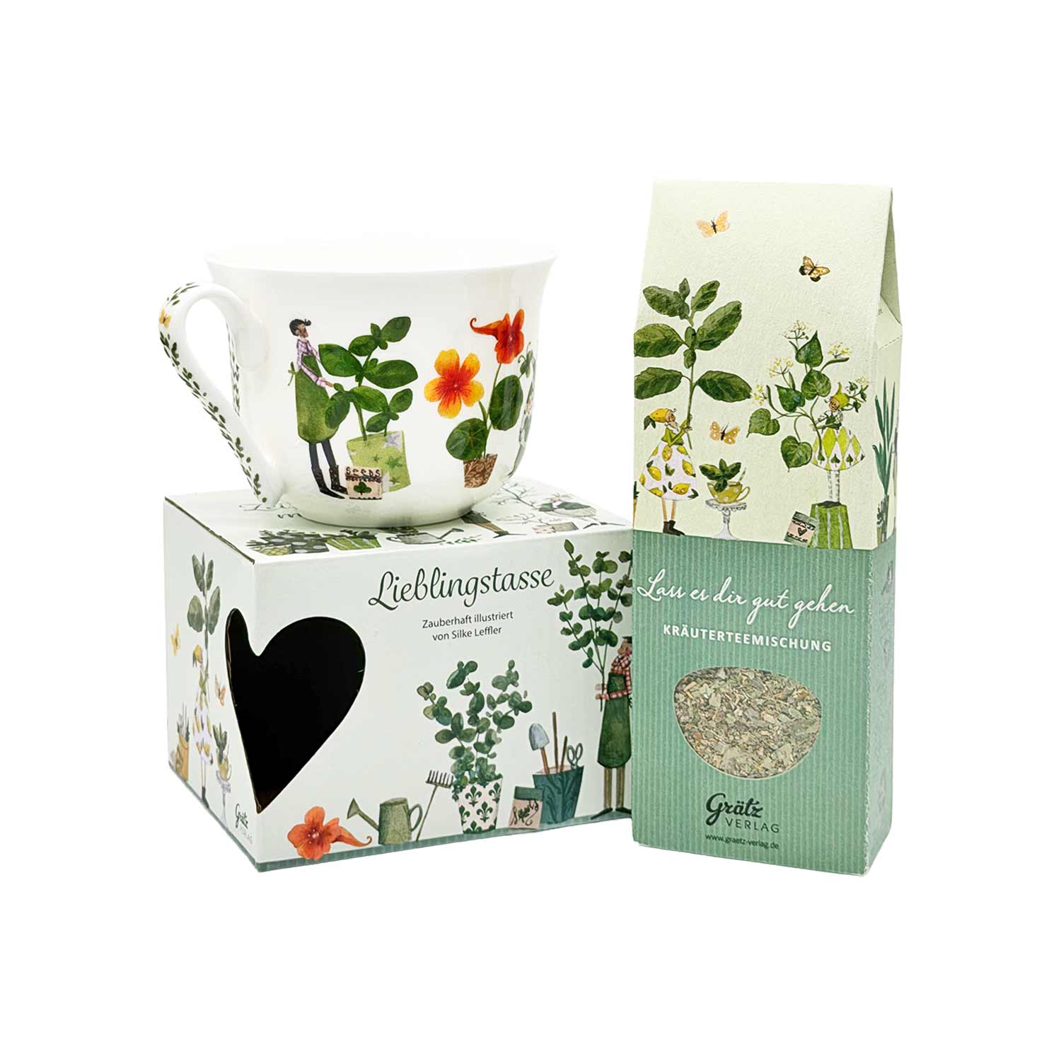 Kräutergarten Wohlfühl-Set – Teetasse & Kräutertee „Lass es dir gut gehen“
