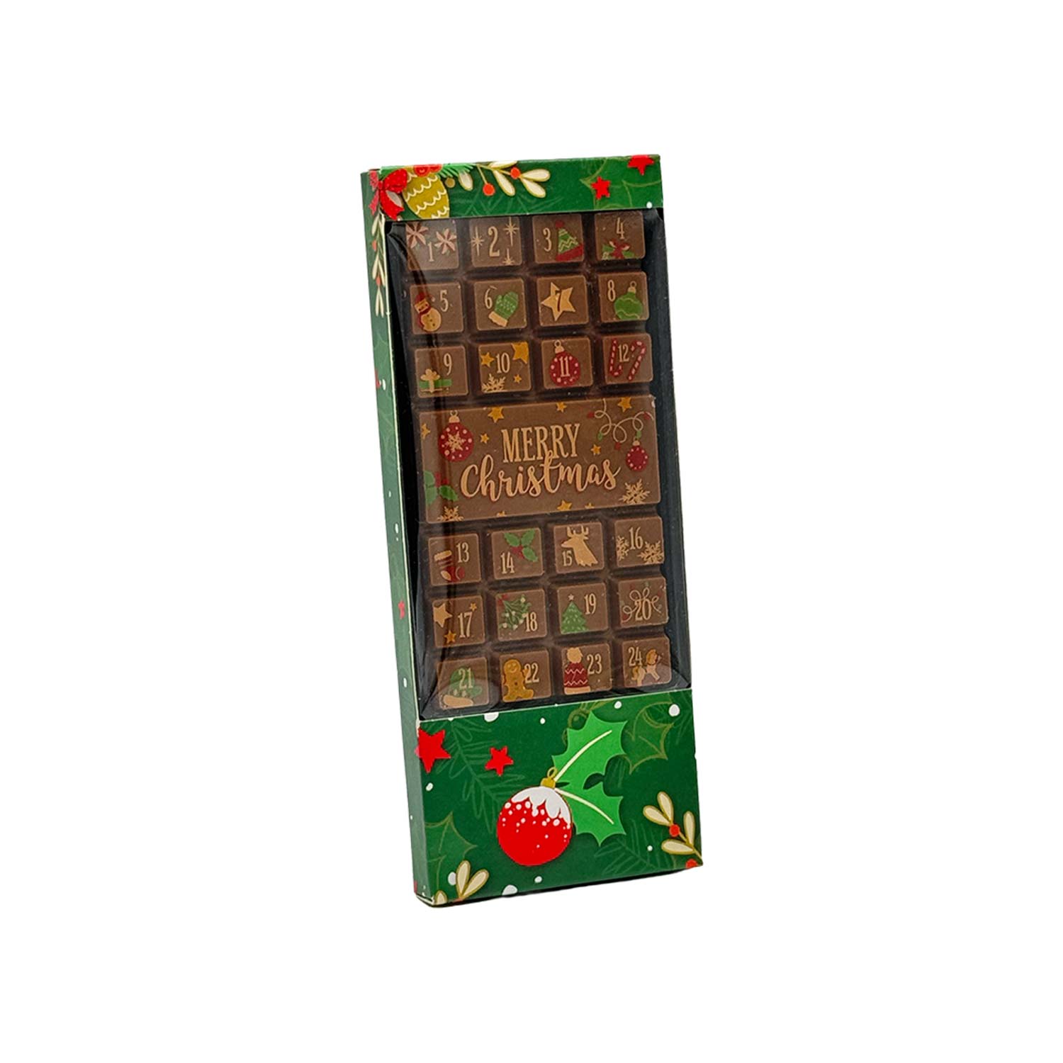 Mini-Adventstafel Edel-Vollmilch – 24 Stückchen, 70 g