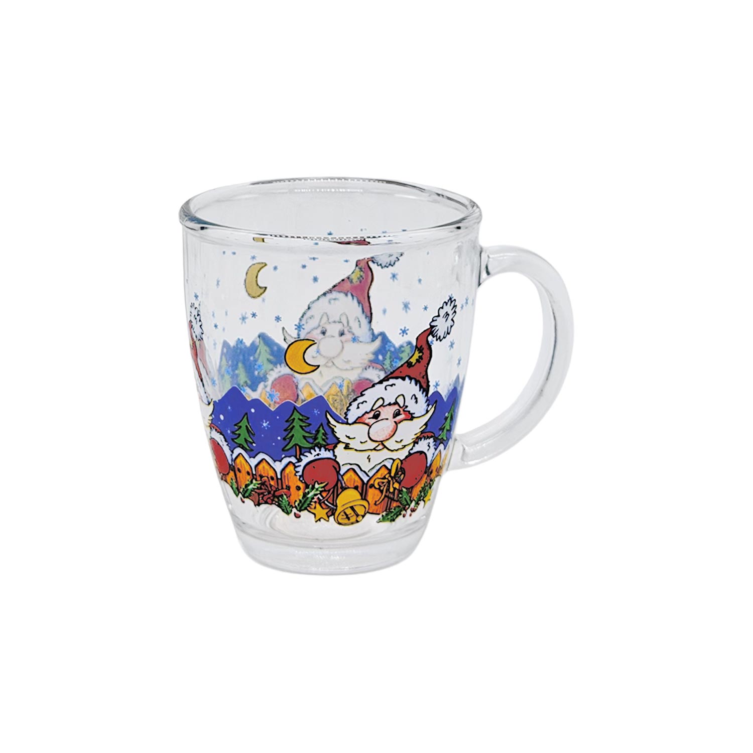 Weihnachtstasse aus Glas – Weihnachtsmann