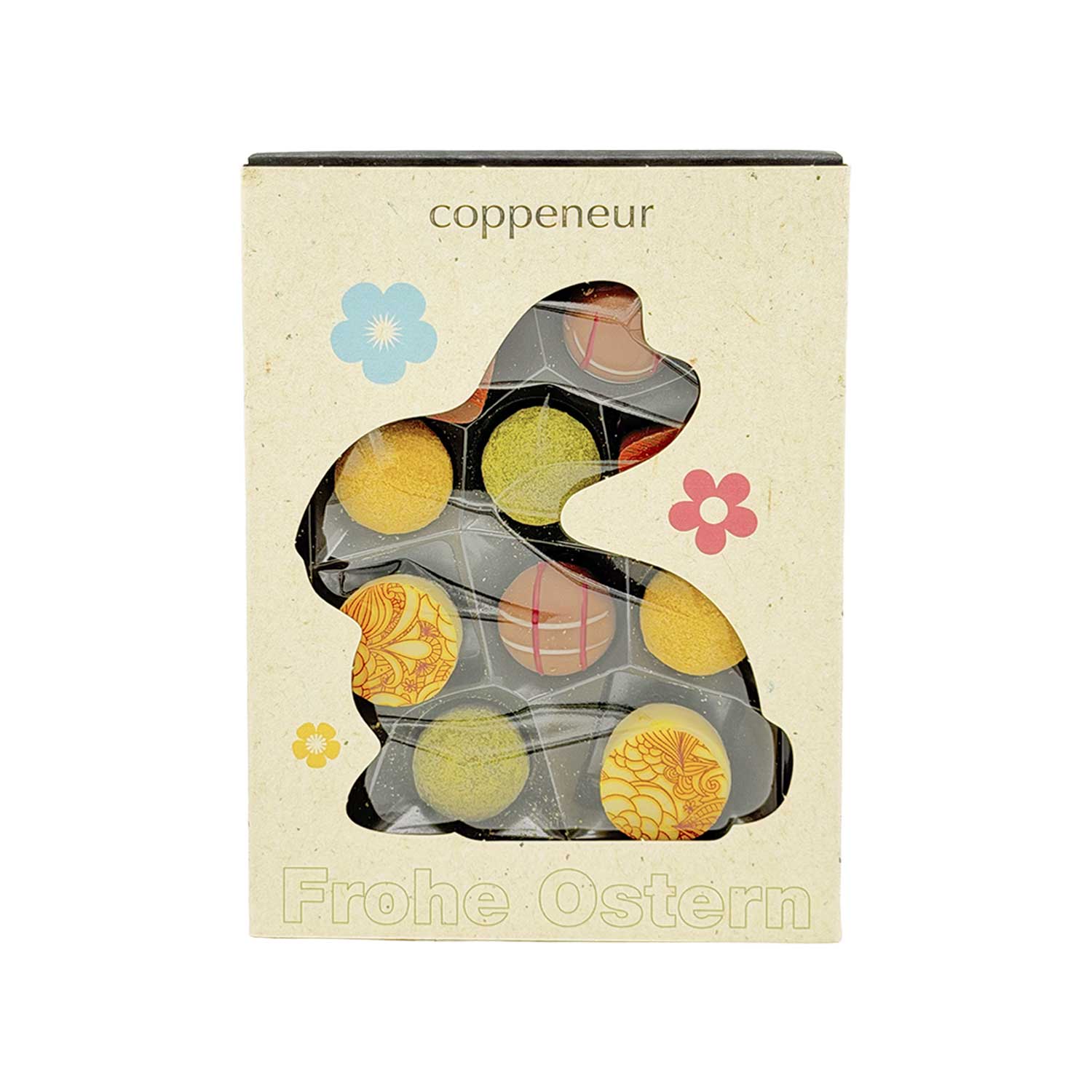 Sélection „Frohe Ostern“ – Pralinen in Häschenform, alkoholfrei, 10 Stück