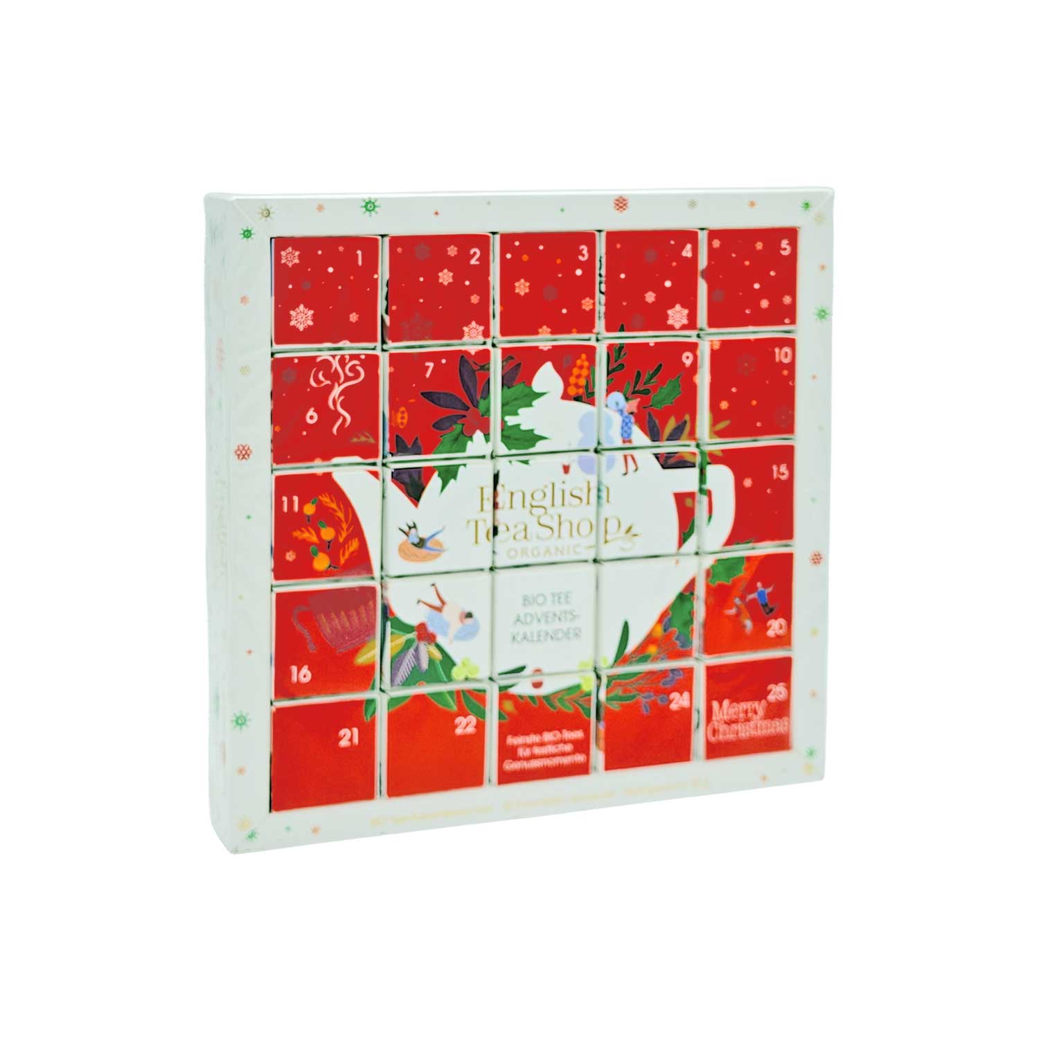 English Tea Shop BIO Tee-Adventskalender „Red Christmas“ – 25 Pyramidenbeutel