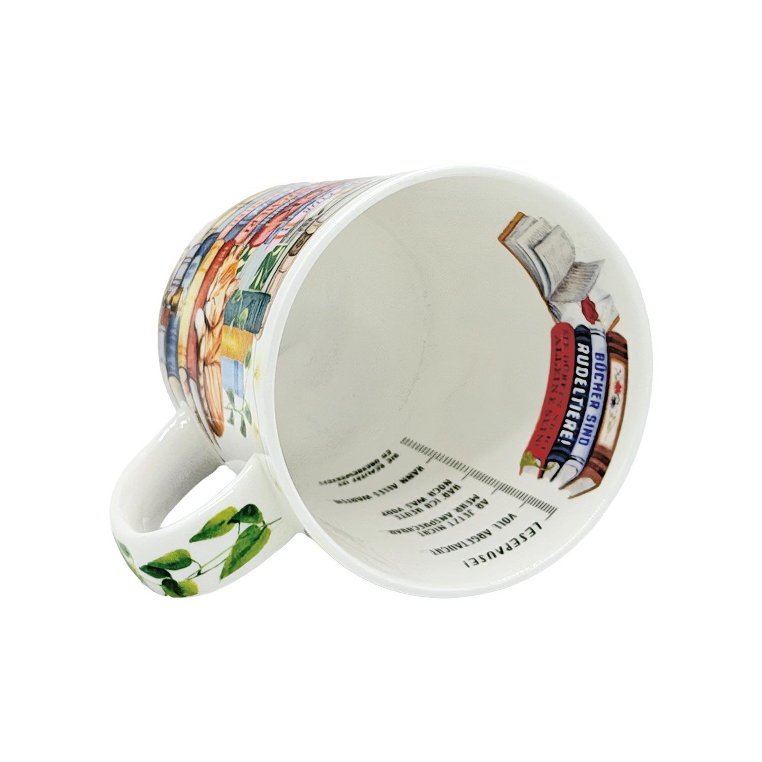 Teetasse „Booklover“ – Fine Bone China Lesetasse mit Buchmotiv, 500 ml