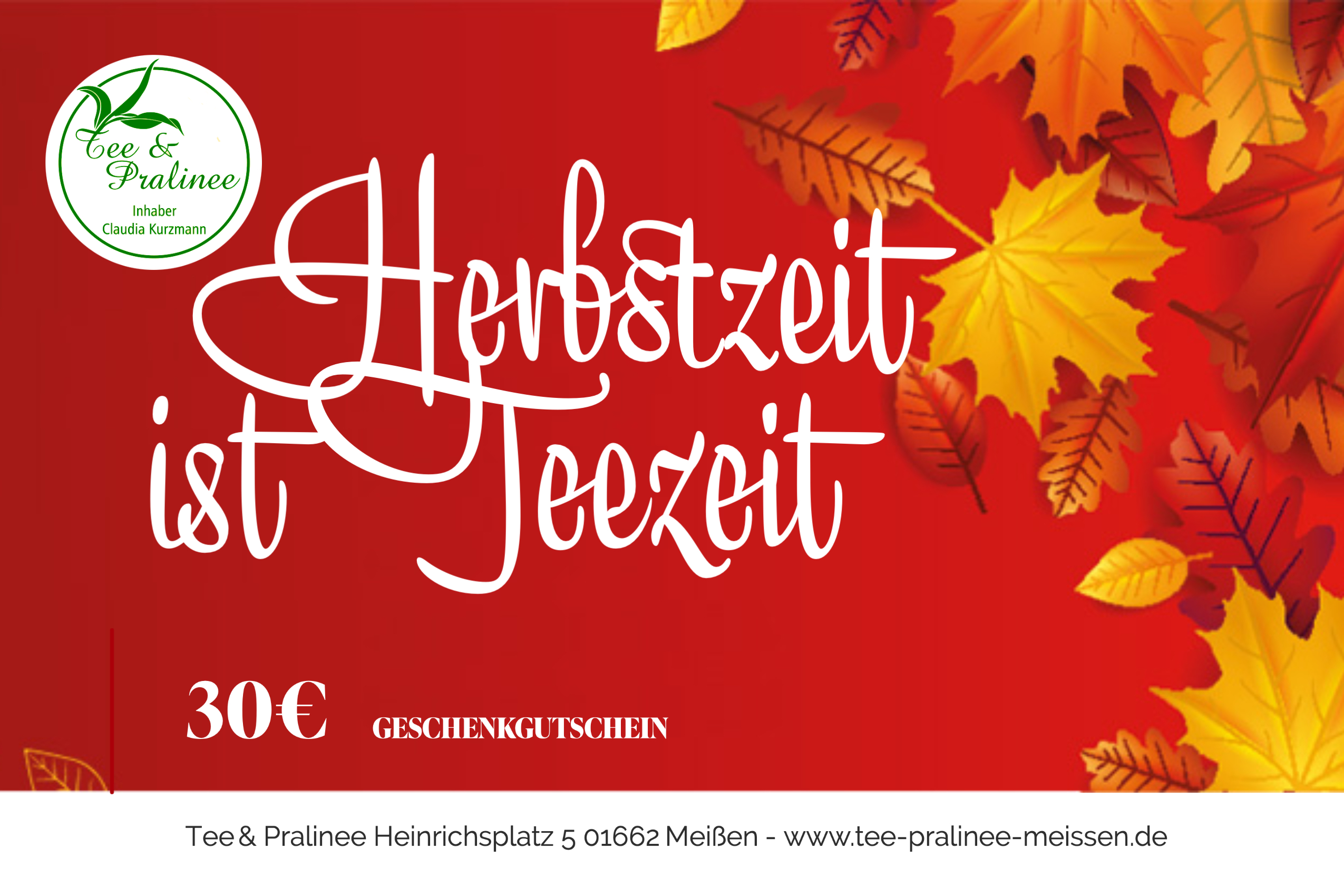 Geschenkgutschein Herbstzeit 30 EUR