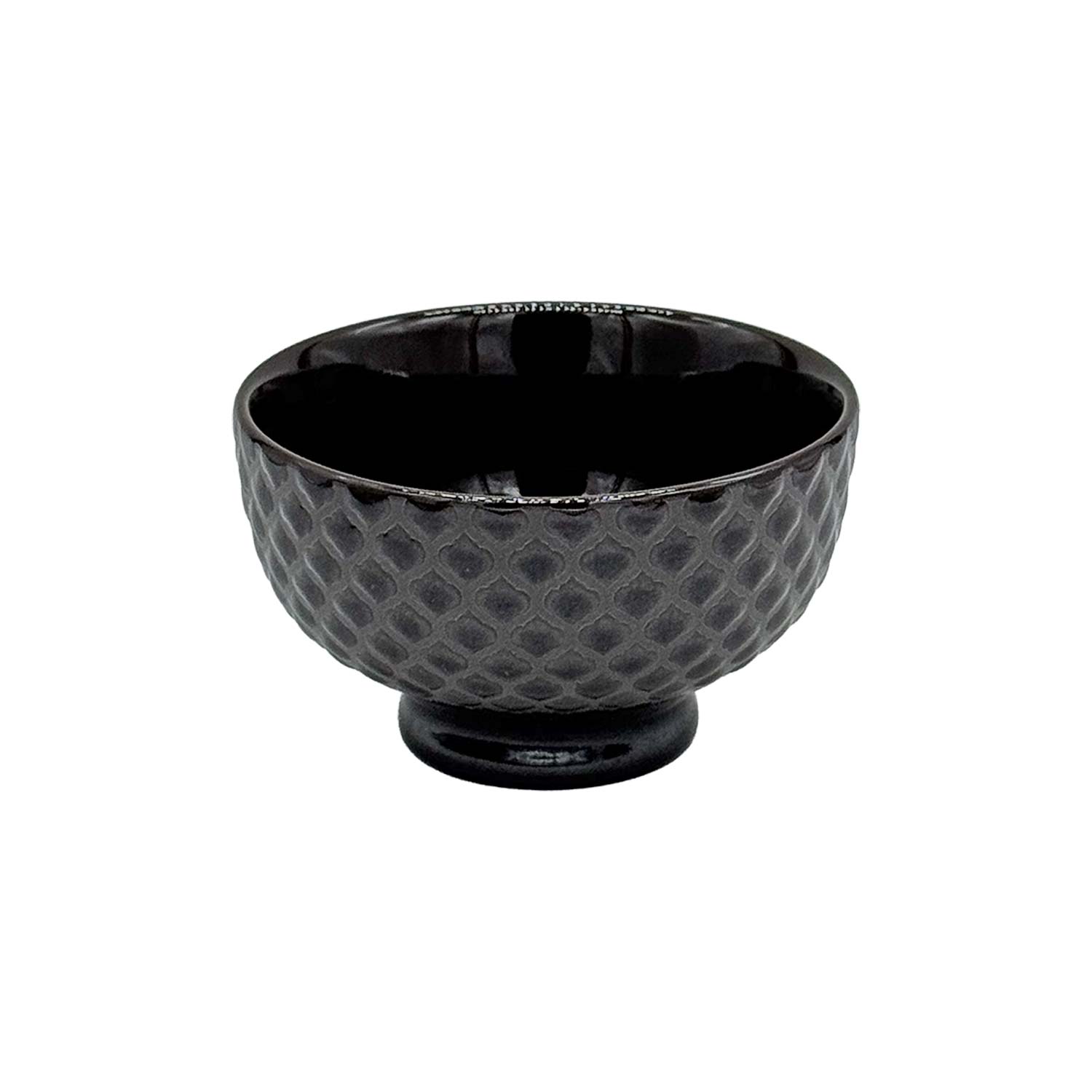 Schwarze Teeschale mit Reliefmuster aus Porzellan – minimalistisches Design
